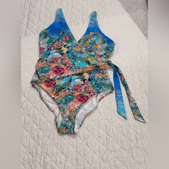 Johnny Was Other - Johnny Was Floral One-Piece Swimsuit in Blue, Pink, Green